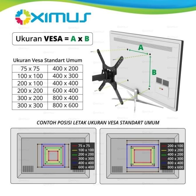 Bracket Lcd Led Tv 13 - 27 Lynx Y1141 1141 Monitor Swivel Rotary 360 Original Dan Terpercaya