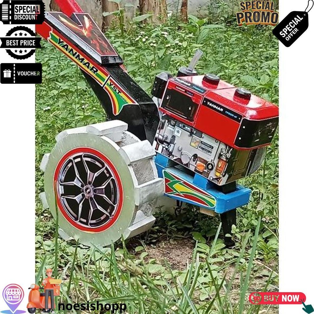 Mainan Anak Miniatur Replika Traktor Oleng  Traktor Sawah Murah Dari Kayu D Promo 4.4
