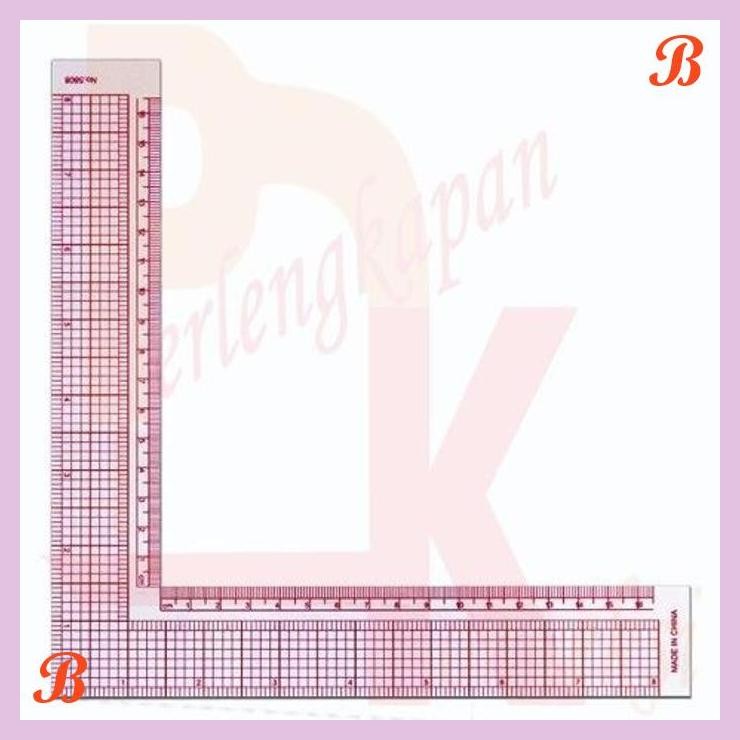 

| PR | PENGGARIS SIKU JAHIT POLA QUILTING RULER 8 INCH 16 CM KEARING 5808