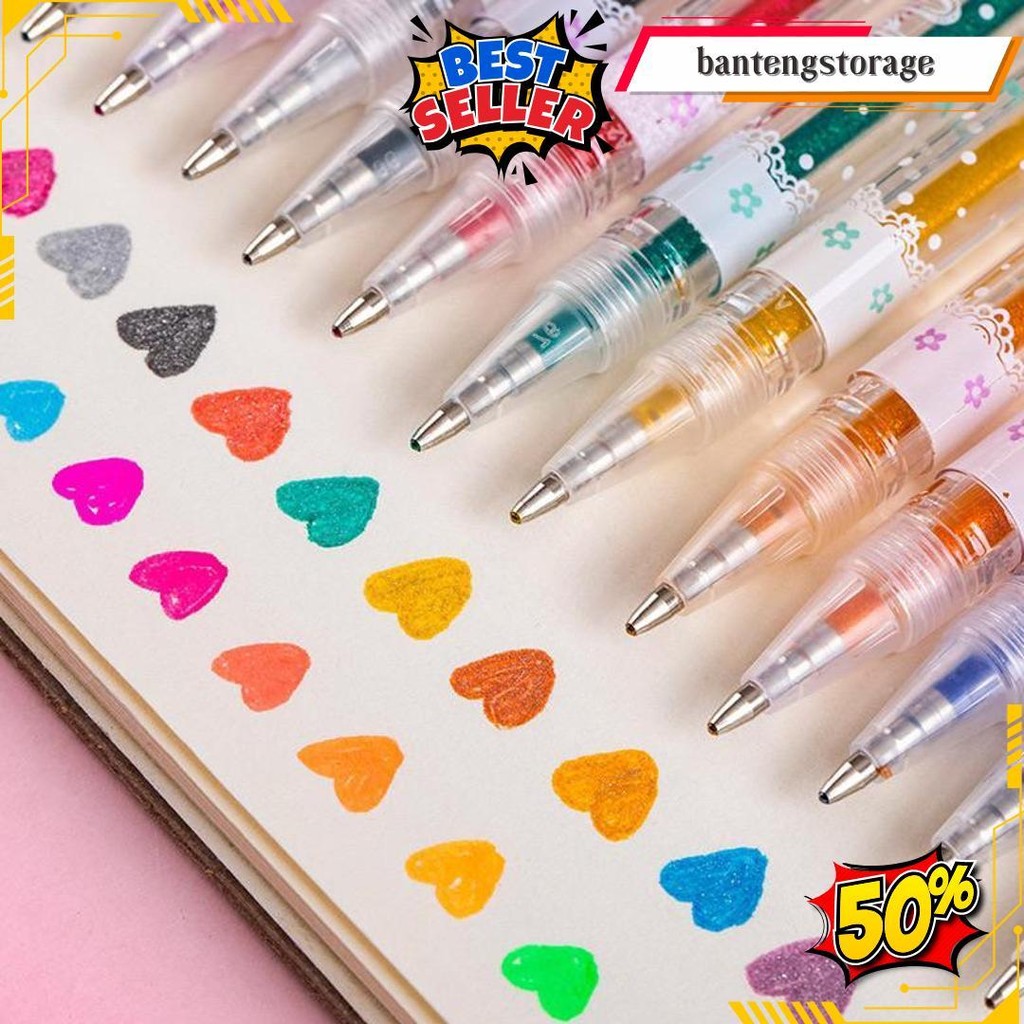 

Pen Gel Glitter Pelangi Blink Blink 12 Warna Gratis Ongkir