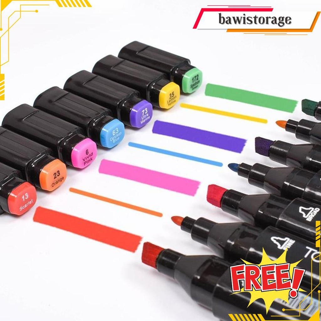 

Ku Touchfive 24/36/48/60/80 Warna Sketsa Spidol Umum General Marker Set Animation Markers / Twin Market Set Spidol Bisa Cod