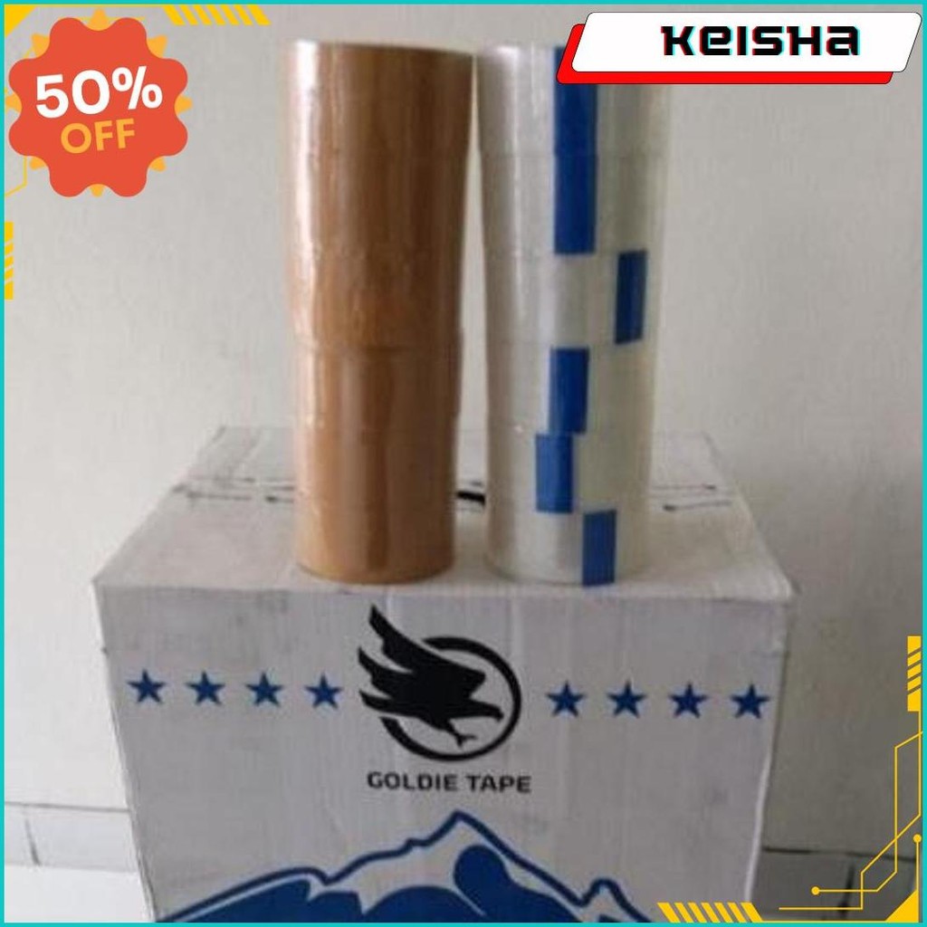 

6 Roll / 1 Sloop Lakban Goldie 60 Yard 2 Inch X 60 Yard Mantap Jiwa Gratis Ongkir