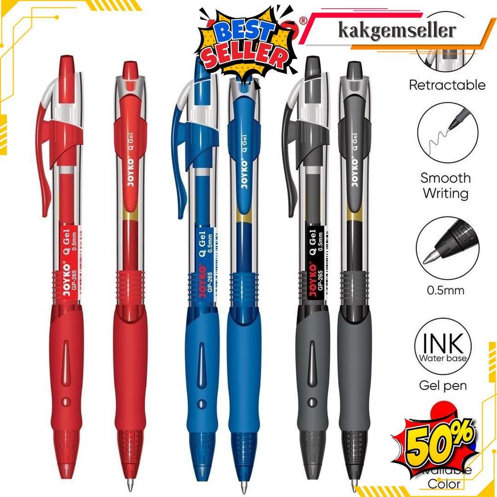 

Pulpen Joyko Gp-265 Q Gel 0.5 Mm - 1 Lusin 12 Pcs Termurah Banget