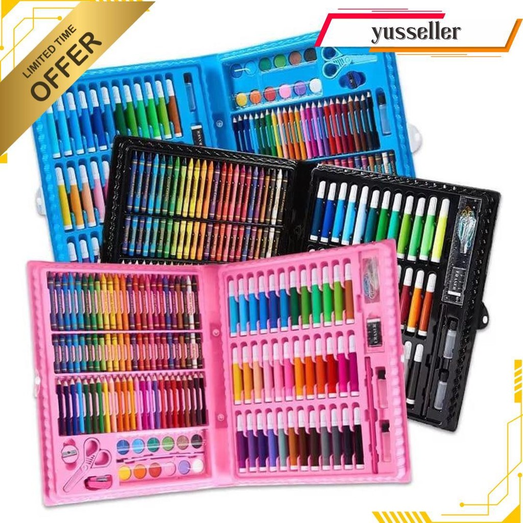 

Stationary Set Isi 150 Pcs Pensil Crayon Warna Cat Air / Perlengkapan Sekolah Menggambar Anak / Alat Warna Termurah Banget