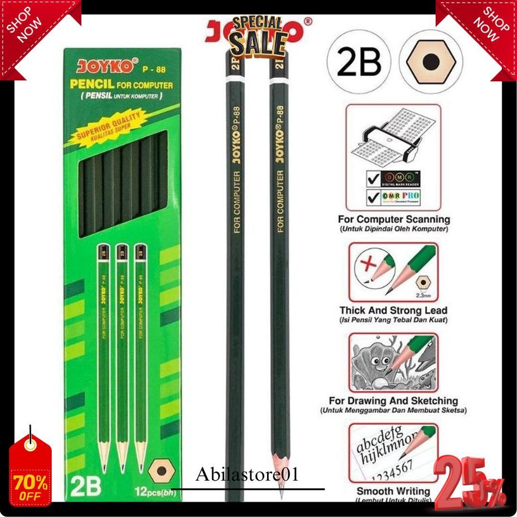 

Pensil Joyko P-88 2B (Lusin) Gratis Ongkir