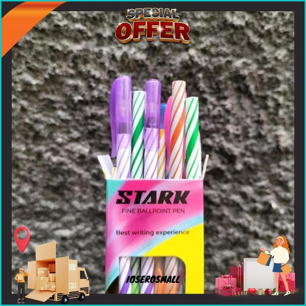 

[12Pcs/ Lusin] Pen Stark Ulir/ Kotak Robot/ Pulpen Termurah Banget