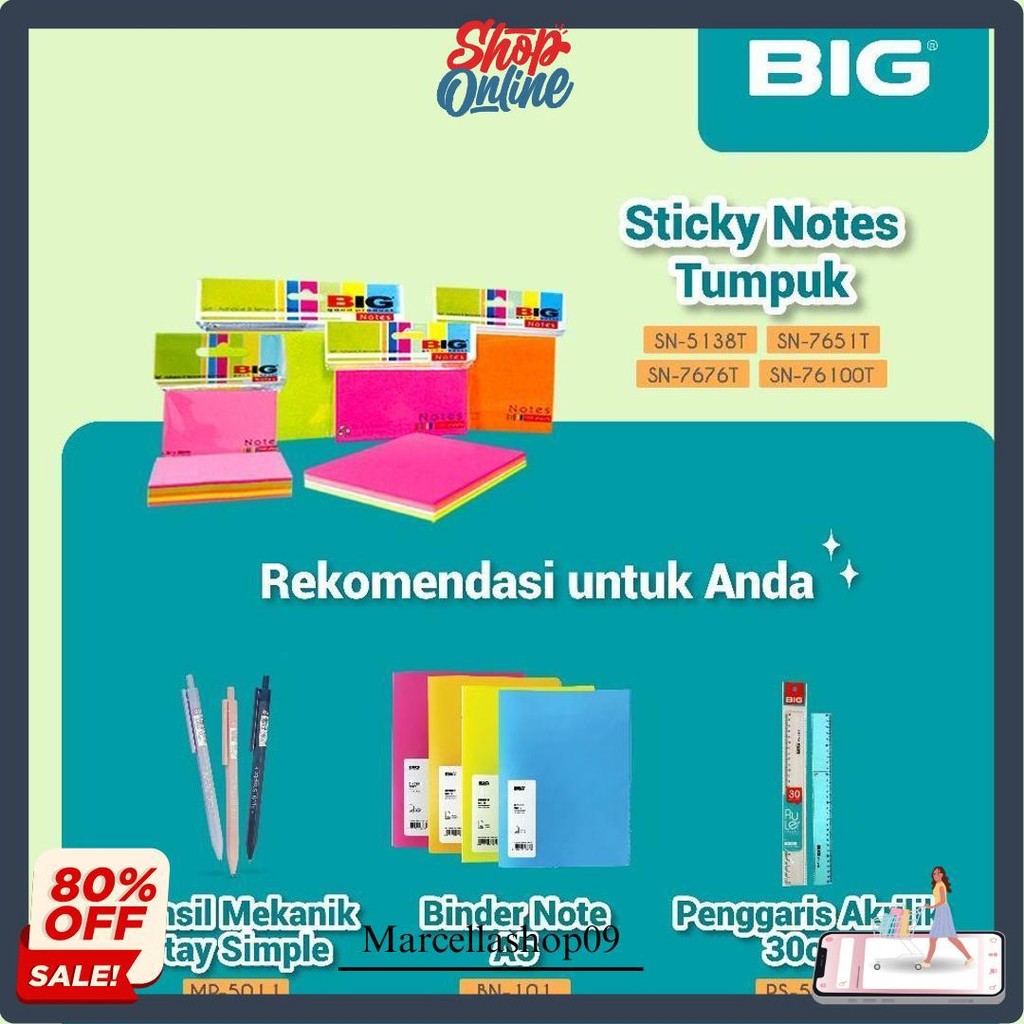 

Big Sticky Notes Warna/ Note Kertas/ Memo Tempel Tumpuk Original Produk