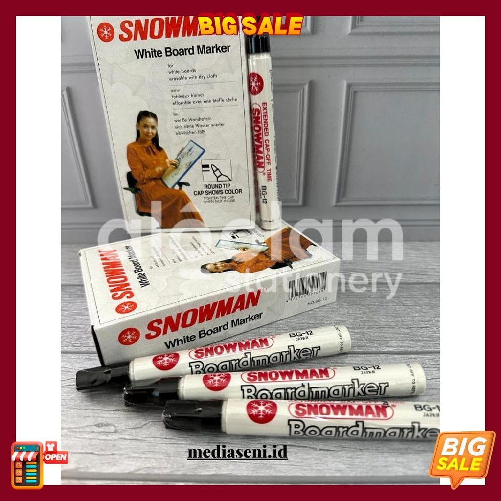 

Ecer ( 1 Pcs ) Spidol Boardmarker Papan Tulis Putih Snowman Spidol Whiteboard Snowman Cod