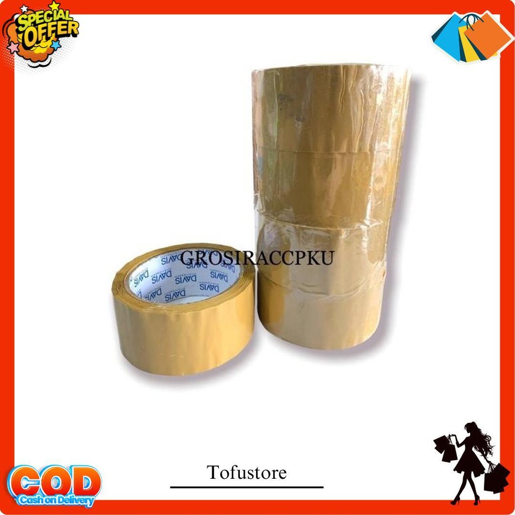 

Lakban Hitam / Isolasi Hitam Davis 1Inch/1,5Inch/ 2Inch Satuan/Matic Cod