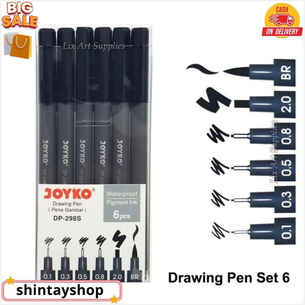 

Drawing Pen /Pena Gambar Joyko Set Waterproof Dp-298S Termurah Banget