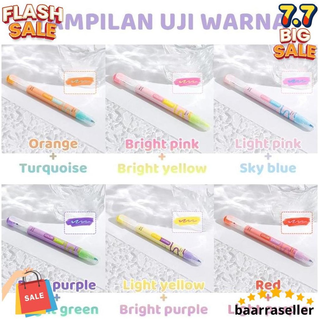

Paus Biru - Stabilo Pastel 1 Set Menumpuk Stabilo Highlighter 2 Sisi 6 Pcs 12 Warna Termurah Banget
