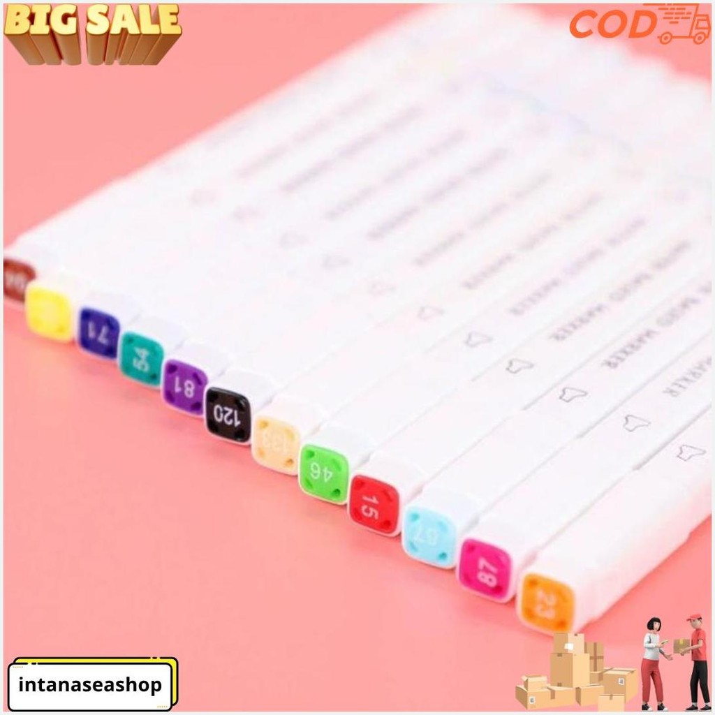 

15 Shop --- Spidol Warna 2In1 Siswa Sekolah Dasar Berkepala Dua / Lukisan Pensil Cat Air Seni Anak-Anak / Pena Original Produk