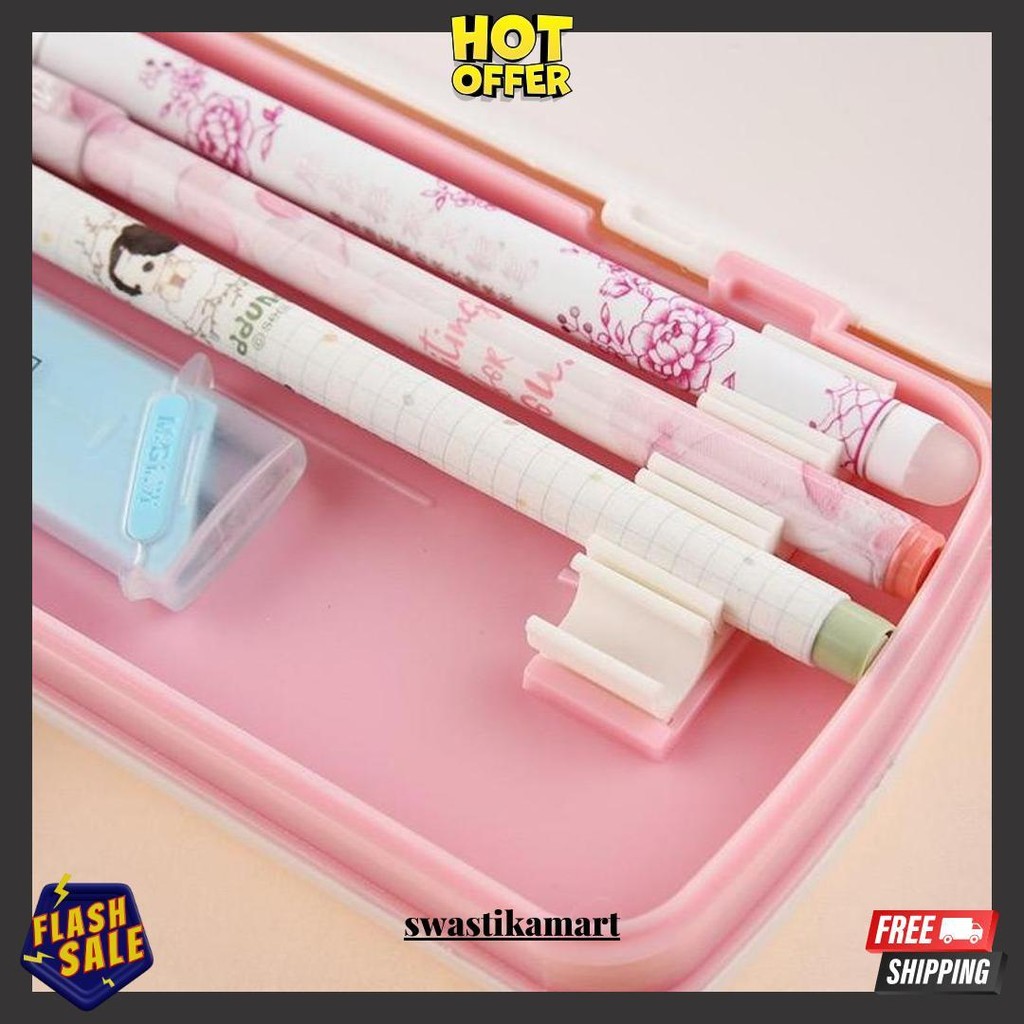 

Kotak Pensil Pencil Case Double-Layer Multifungsi Alat Tulis Sekolah Lucu Kapasitas Besar Original Produk