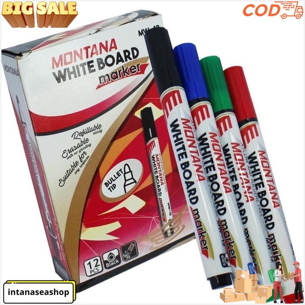 

(1 Lusin) Montana Spidol Whiteboard (Mw-12) Gratis Ongkir