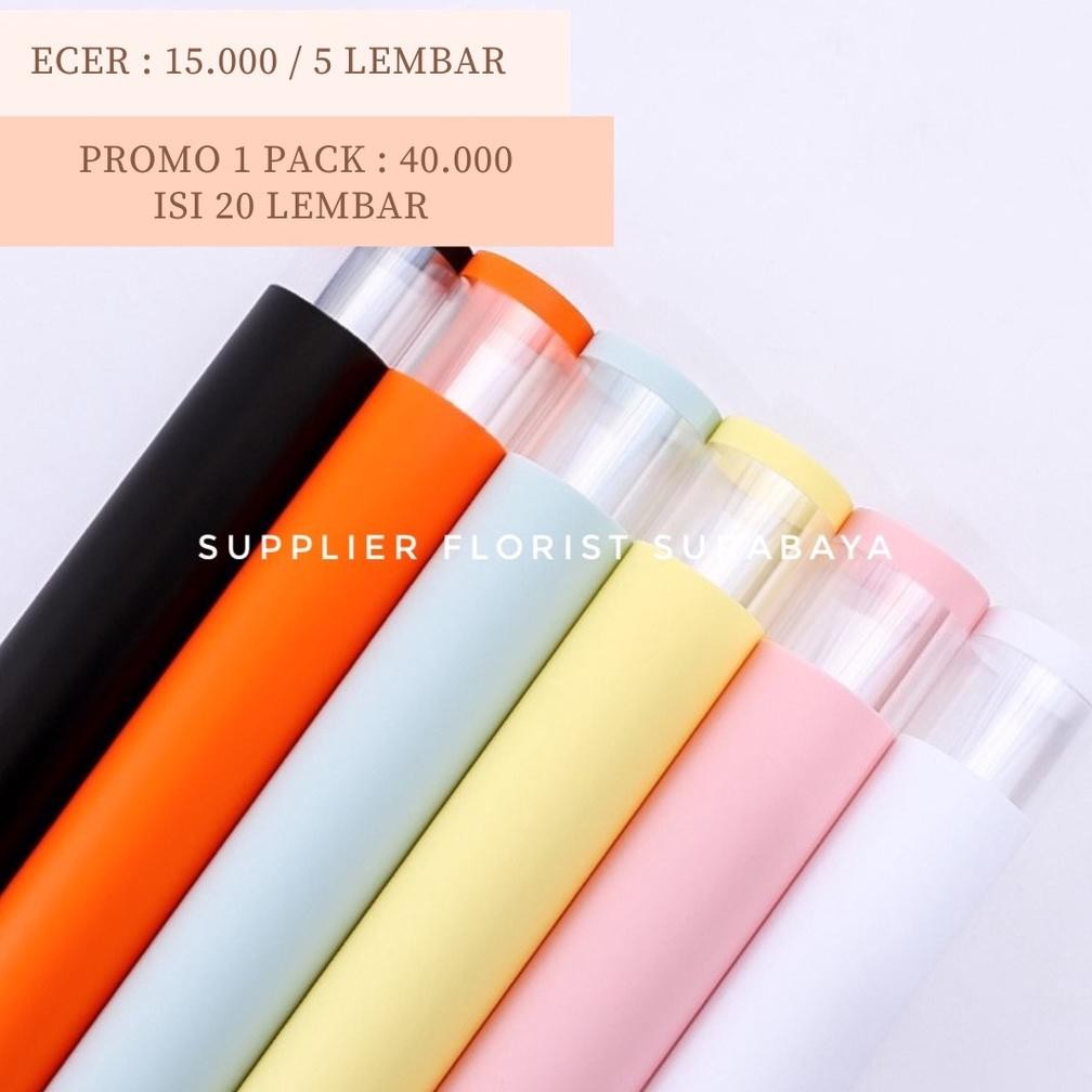 

TERLARIS [1 Pack ISI 20 Lembar] Mika Frame MFB Full Color Inside Kertas Bunga Cellophane Wrapping Paper Wrap Bunga DIY Florist Mika Plastik Pembungkus Bunga Korean Paper Style un-140