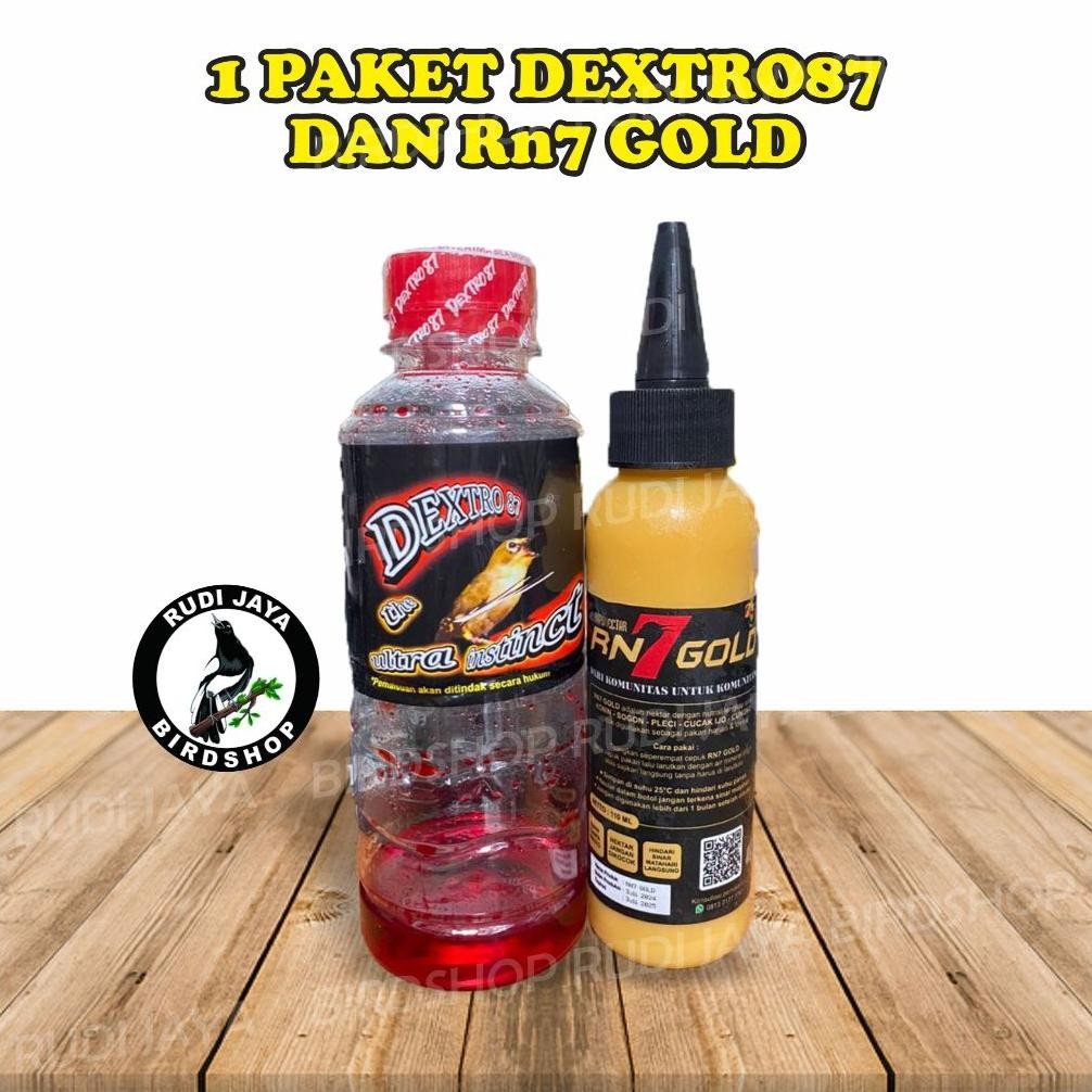To94 1 PAKET DEXTRO87 DAN RUDJAK NECTAR RN7 GOLD VITAMIN PAKAN MAKANAN LENGKAP BURUNG KONIN SOGON PL