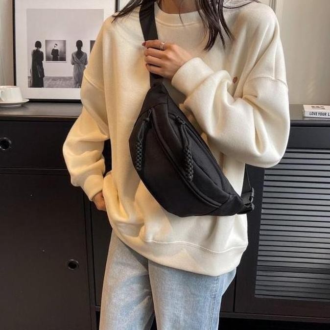 TAS DADA WANITA INS SUPER KEREN KAPASITAS BESAR TAS PINGGANG KASUAL PELAJAR JEPANG RINGAN TAS PINGGA