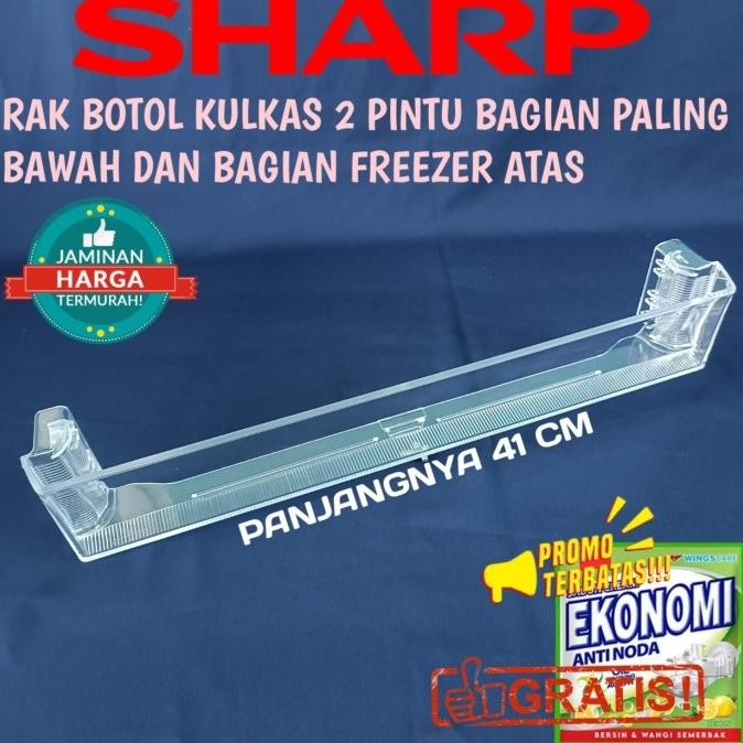 =====] RAK BOTOL KULKAS SHARP 2 PINTU ORIGINAL POSISI PINTU ATAS FREEZER