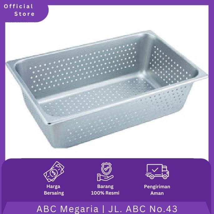 HRG DISKON Getra Gastronom Stainless Steel Food Pan Perforated / Panci Makanan