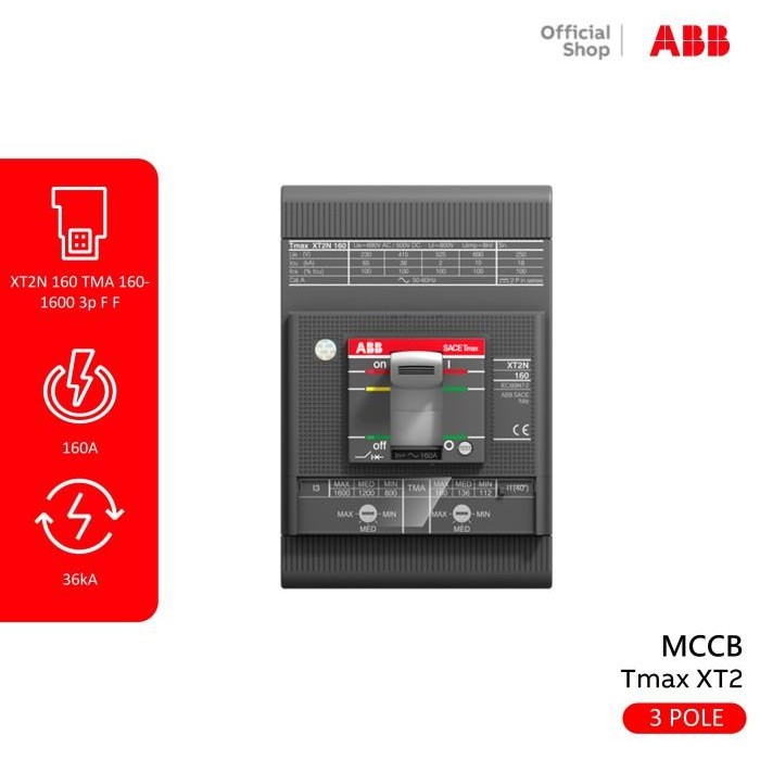 [Abb] Mccb 3P 160A 36Ka Xt2N Tma 1Sda067020R1 Original Dan Terpercaya