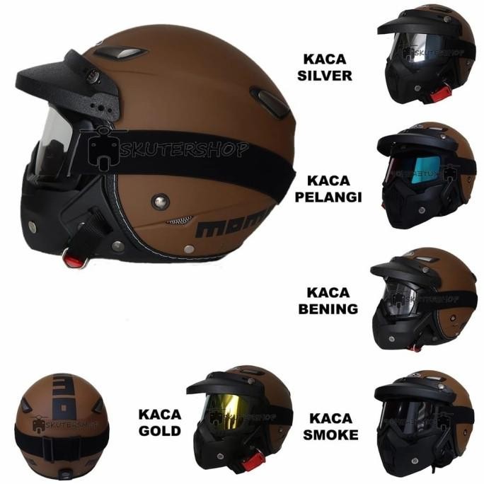 Helm Retro Klasik Japstyle JPN Momo Vintage Coklat Doff