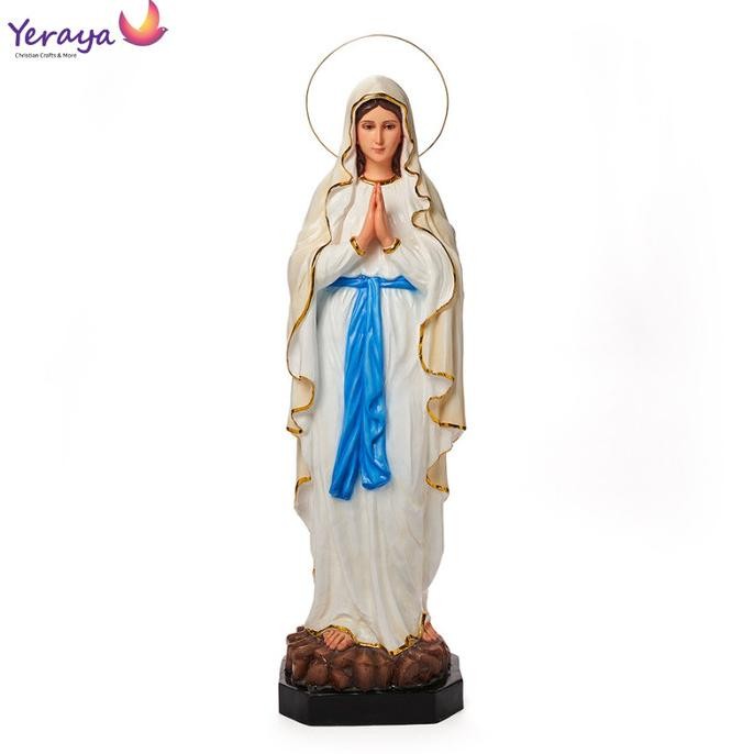 ] Patung Rohani Bunda Lourdes Putih 1 Meter Pajangan Katolik Dekorasi Rumah Goa Maria
