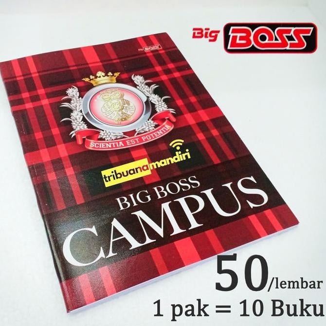 

New!! Buku Tulis Big Boss Campus 50 Lembar 1 Pack [Isi 10 Pcs] Putih Paper Stationery Kertas U