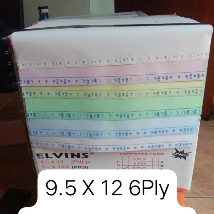 

BEBAS ONGKIR - Continuous Form 9.5 X 12" 6ply ELVINS / Kertas Komputer A4 6Rangkap