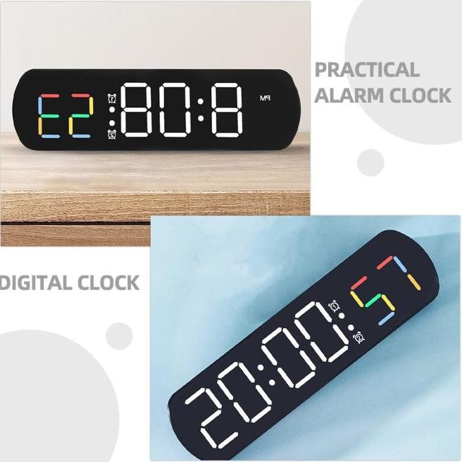 

Jam alarm dinding 6639/ Jam dinding digital LED / Waku Table Clock LED Jam Meja Digital Smart Alarm Biru Lampu Plastik Putih LFS
