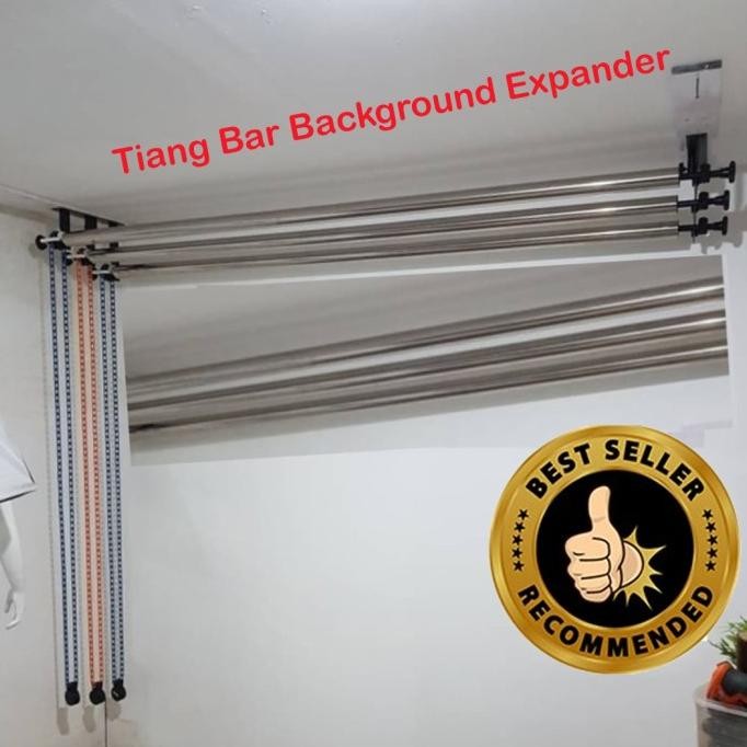 BEBAS ONGKIR - Tiang Bar Background Expander 3 4 6 Kerekan Backdrop Foto photo pipa