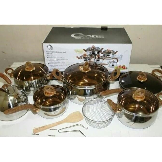 Murah Oxone Wajan Panci Set Ox-933 / Ox933 / Ox 933 (12+2 Pieces)