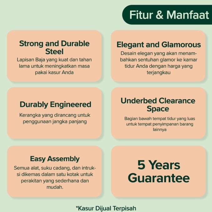 Grosir Tempat Tidur Dipan Sandaran Zinus Geraldine Besi Diy Bed In A Box