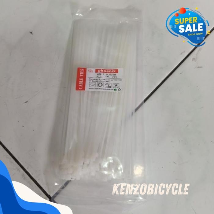 

100 BUAH / 1 KANTONG KABEL TIES TALI JIRET 20 CM LEBAR 2.5 MM X 200 MM BEBAS ONGKIR
