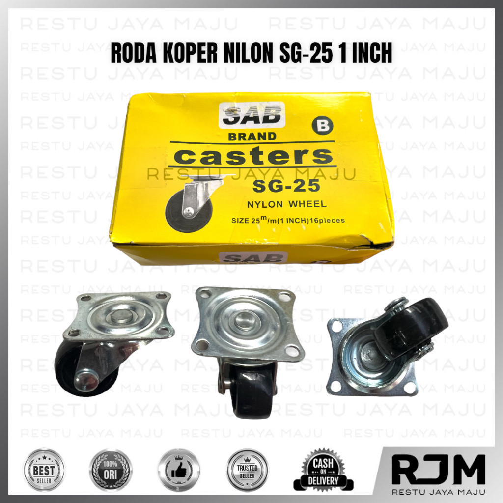 SAB Roda Koper Kaster 4 set SG-25 1 inch Nylon Wheel Nilon Gepeng rj