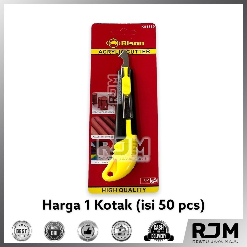 

[50 pcs] BISON Acrylic Cutter Pisau Akrilik Mika Plastik HPL Plastic