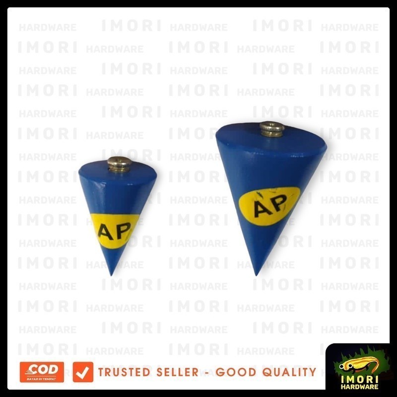 AP Lot Kerucut 100 200 300 400 500gr Lod Tukang Plumb Bob Alat Ukur Bandul Timbangan  im