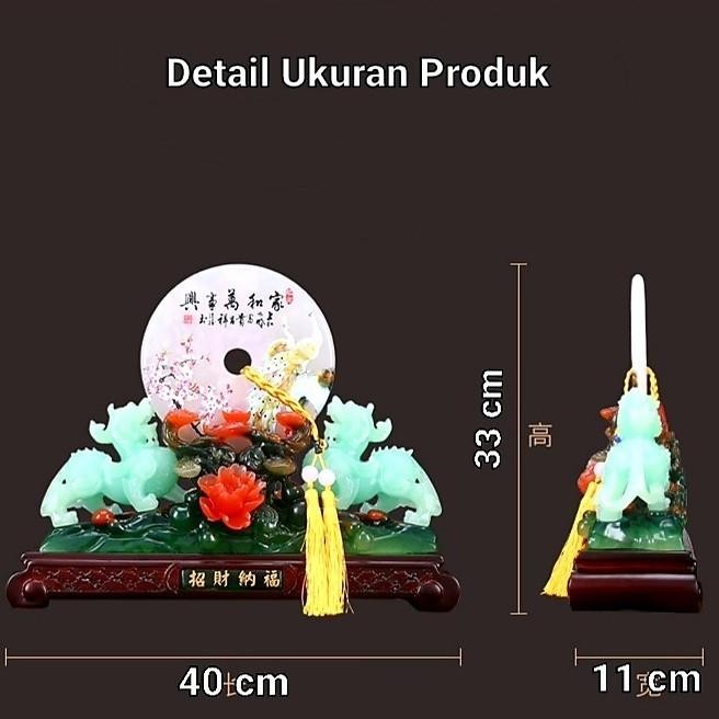Promo Pajangan Giok Naga Batu Giok Premium Kado Imlek Patung Hoki Fengshui