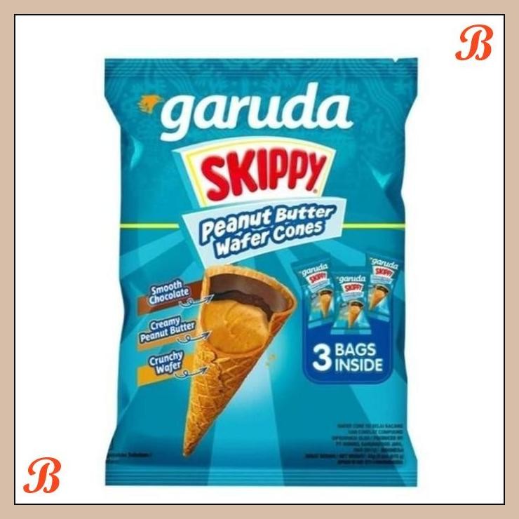 

| RMP | GARUDA SKIPPY PEANUT BUTTER WAFER CONES SKIPPY GARUDA CONE SELAI KACANG ISI 3 CONES [45 GR]