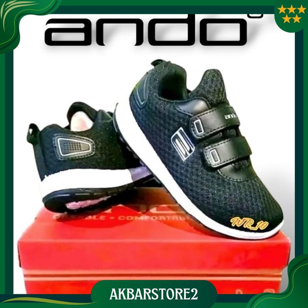 Sepatu Sekolah Ando Zora-Aida-Bsc Velcro 29-36 Original Ori