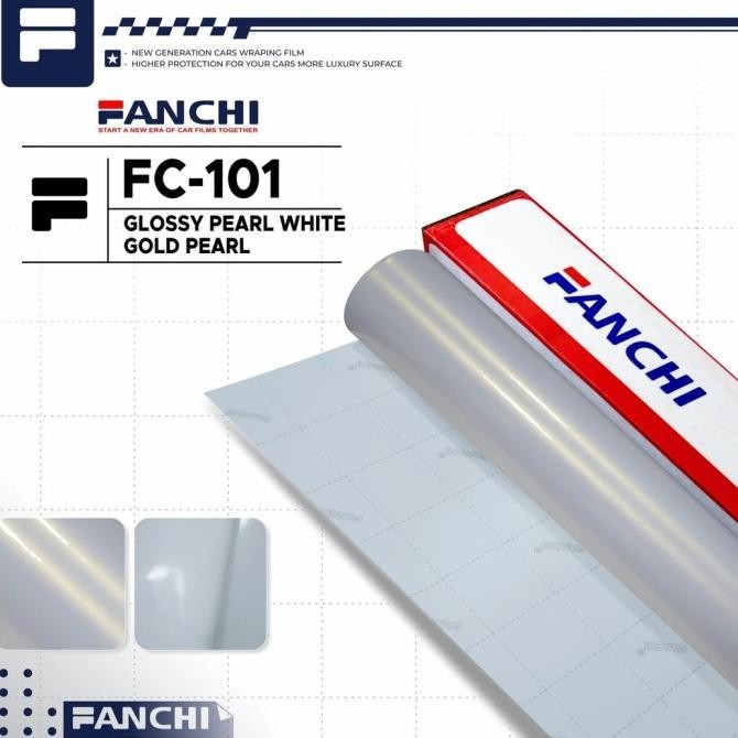 

152CM STICKER FANCHI FC101 GLOSSY WHITE PEARL GOLD PUTIH LEMBAYUNG GOLD 152CM PERMETER DISKON
