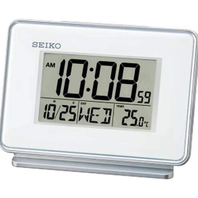

Jam Digital Seiko QHL068W Original Meja Weker Murah Alarm Date QHL068 LFS