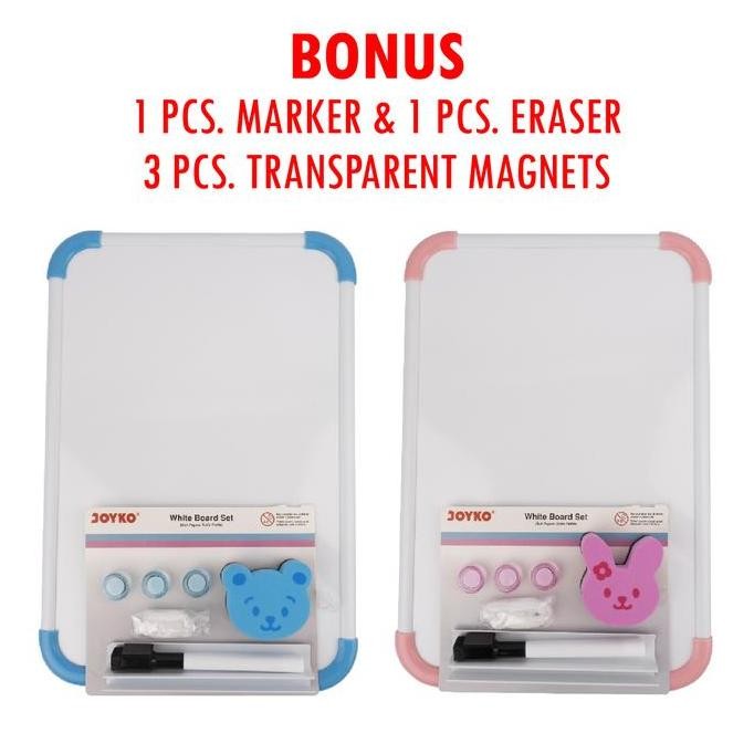 

Promo!! (1 Set) Papan Tulis Magnetic Gantung F4 Joyko Wbs-160Co + Bonus Spidol Whiteboard Magnet White Board Eraser