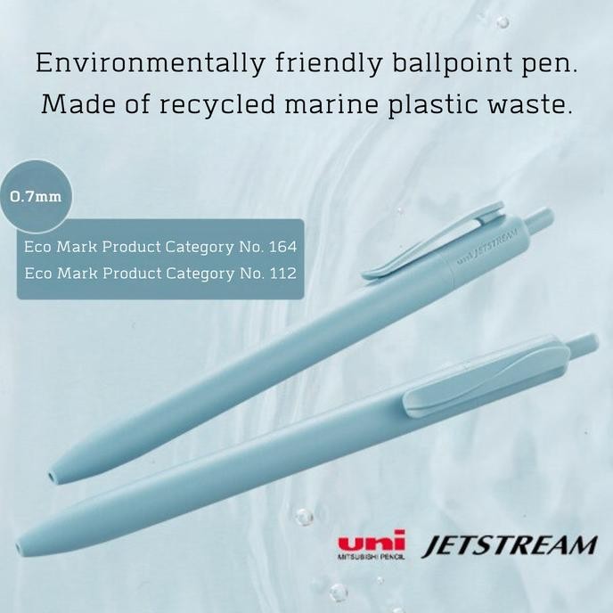 

Murah!! Uni Jetstream Recycled Mwaste Ballpoint Pen 0.7Mm Eco Friendly