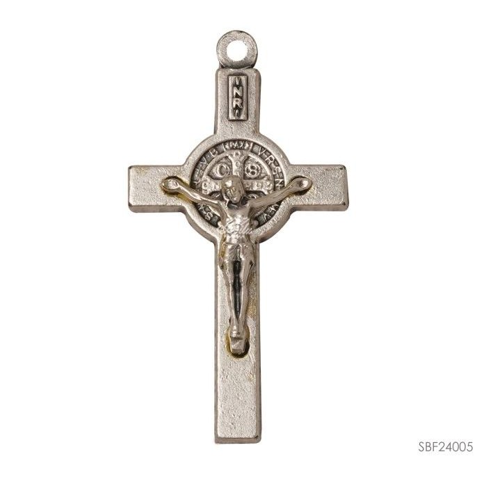 

cusss order] Salib Bandul Benedict Silver 3.5cm Rohani Katolik