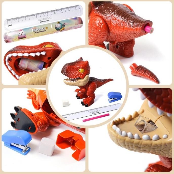

Murah!! Perlengkapan Paket Alat Tulis Dinosaur Stationery 5In1