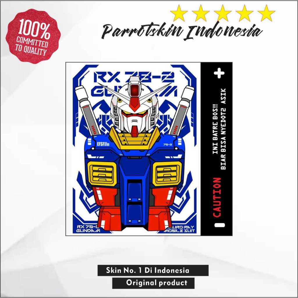 

*PromoTerjangkau* Warp Batre 18650 21700 Gundam Edition 01 Biru Garskin Wrap Stiker Premium / X Casing Case COD