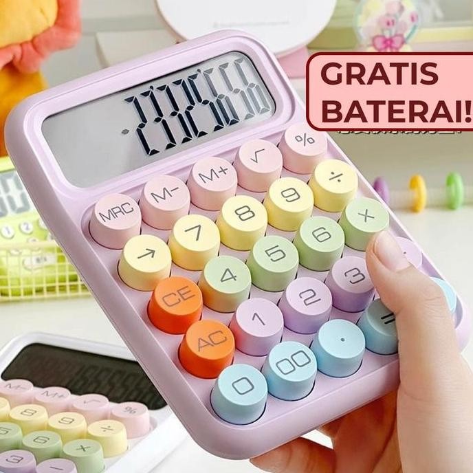 

Murah!! Kalkulator Lucu Warna Warni Korea Dopamine Calculator Mini Permen 12 Digit