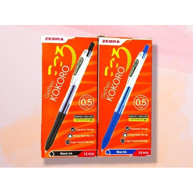 

Diskon!! Pulpen Gel Pen Zebra Kokoro 0.5 Mm - (1 Pack 12 Pcs)