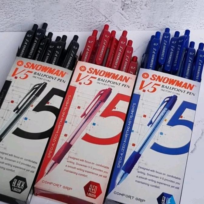 

Murah!! Ballpoint Pen Snowman V5 Clicker Isi 12 Pcs Pen Snowman