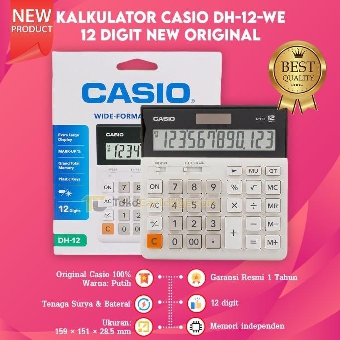 

TERBARU - Calculator Casio DH-12 BK White 12 Digits Kalkulator Dekstop Original